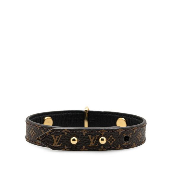 LOUIS VUITTON Brown Monogram Leather Charm Bracelet - Picture 3 of 7
